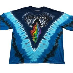 Pink Floyd Liquid Blue Tie Dye T Shirt Long Sleeve Mens 2XL
